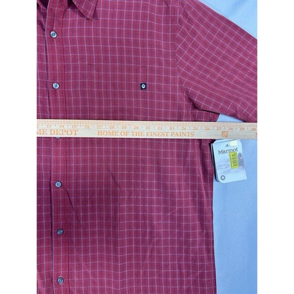 Marmot Shirt Men's Eldridge SS Button Down Red Plaid Short Sleeve New - Picture 7 of 9